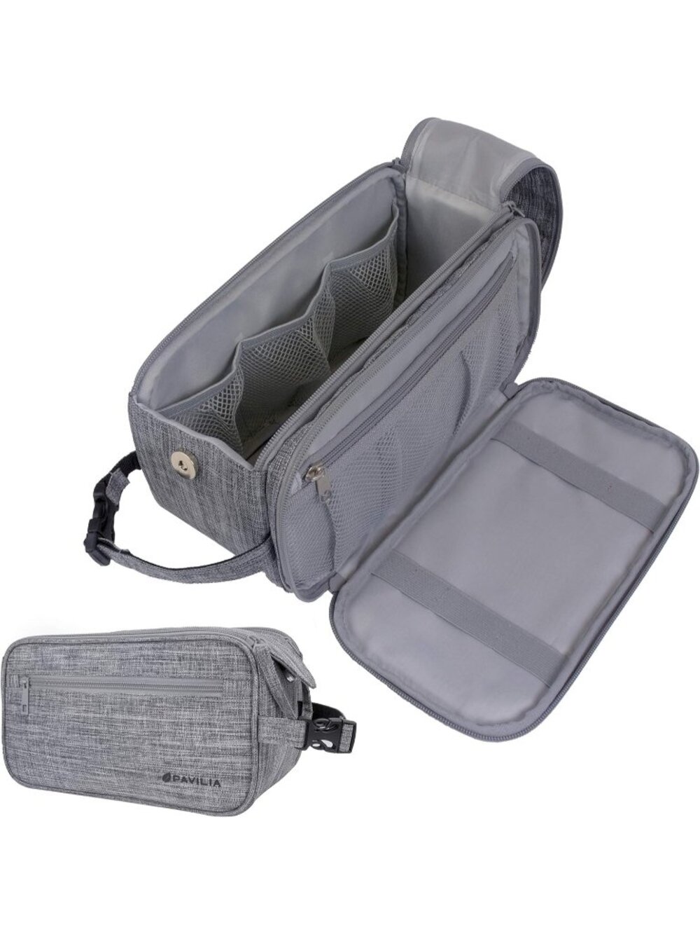 New Heather Grey Toiletry Bag for Men, Water-Resistant Dopp Kit & Organizer